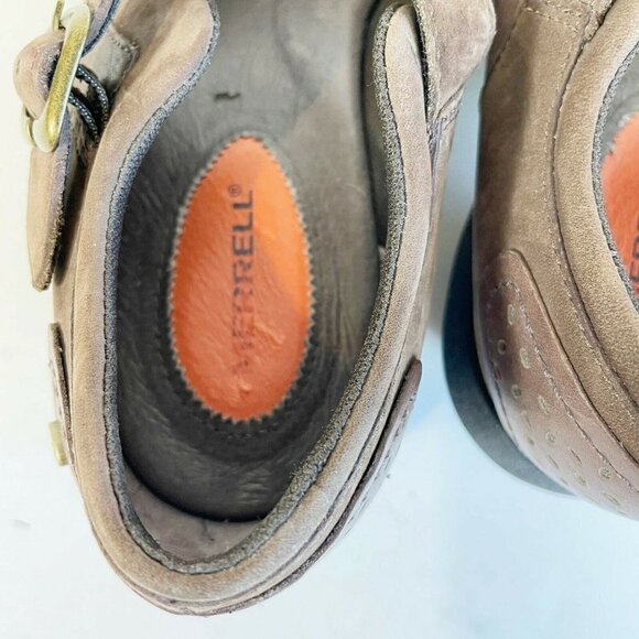 Merrell Luxe MJ Studded Buckle Mary Janes Shoes Size 6.5 Coffee Brown Women's - Picture 4 of 12